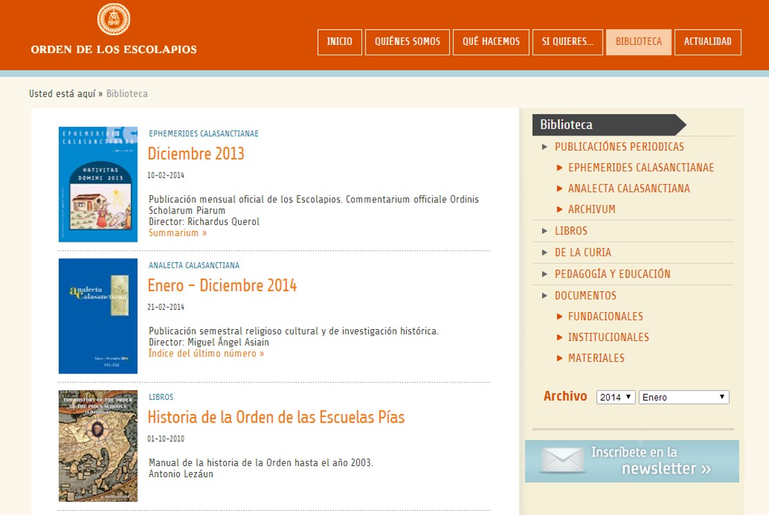 Biblioteca on line de la Orden