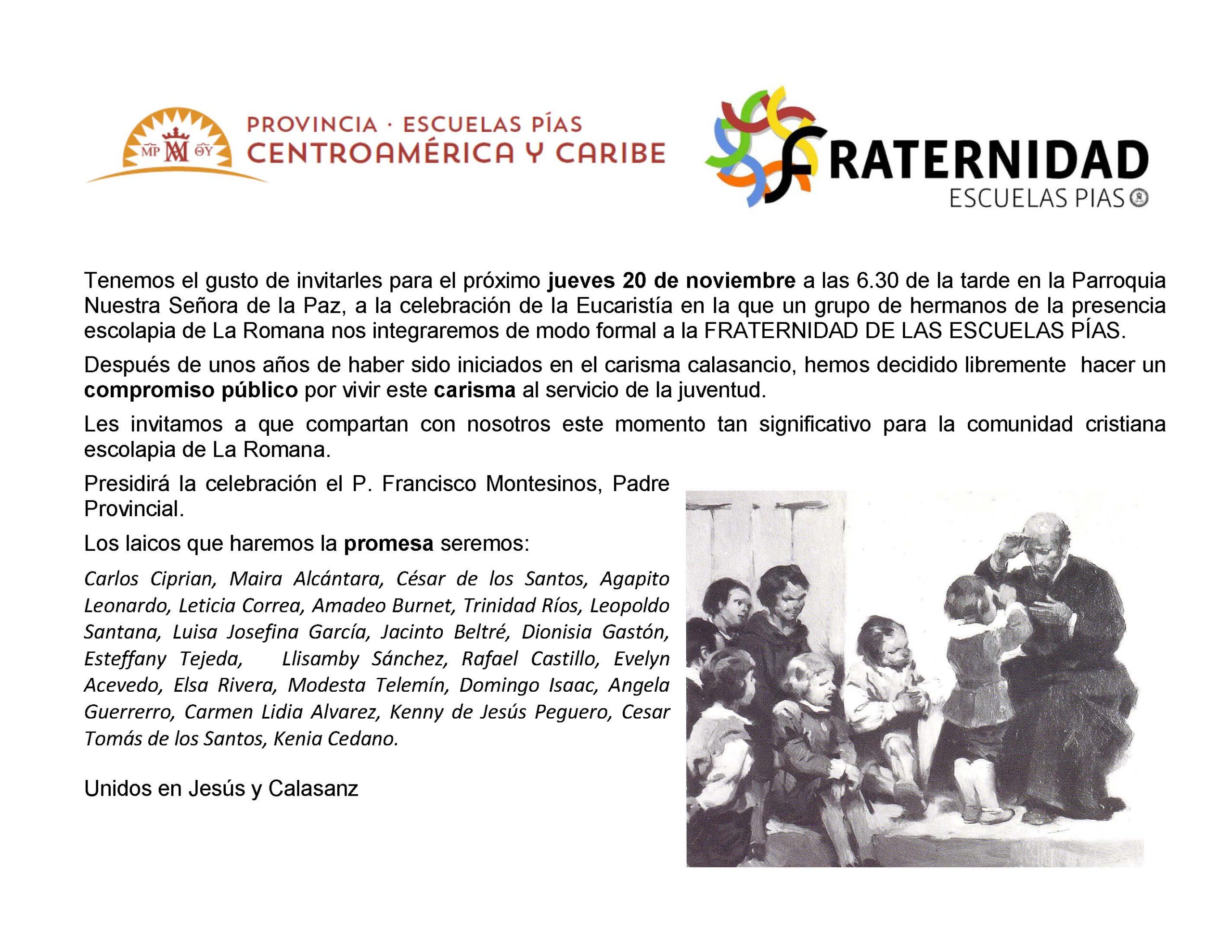 23 NUEVOS HERMANOS Y HERMANAS EN FRATERNIDAD