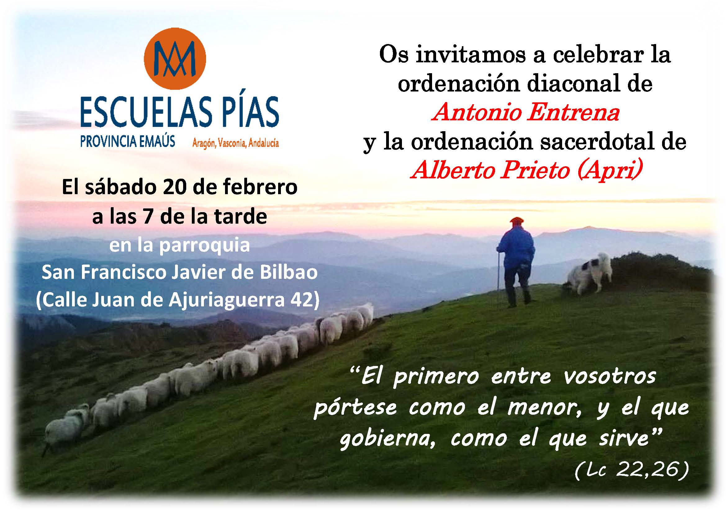 PRÓXIMAS ORDENACIONES EN BILBAO