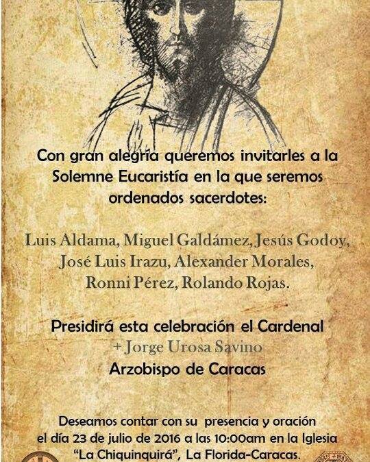 23 de julio, ORDENACIONES EN CARACAS