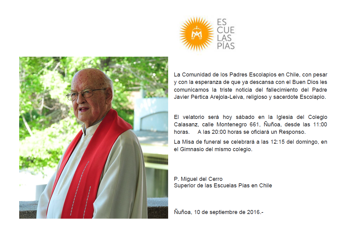 HASTA SIEMPRE, P. JAVIER PÉRTICA