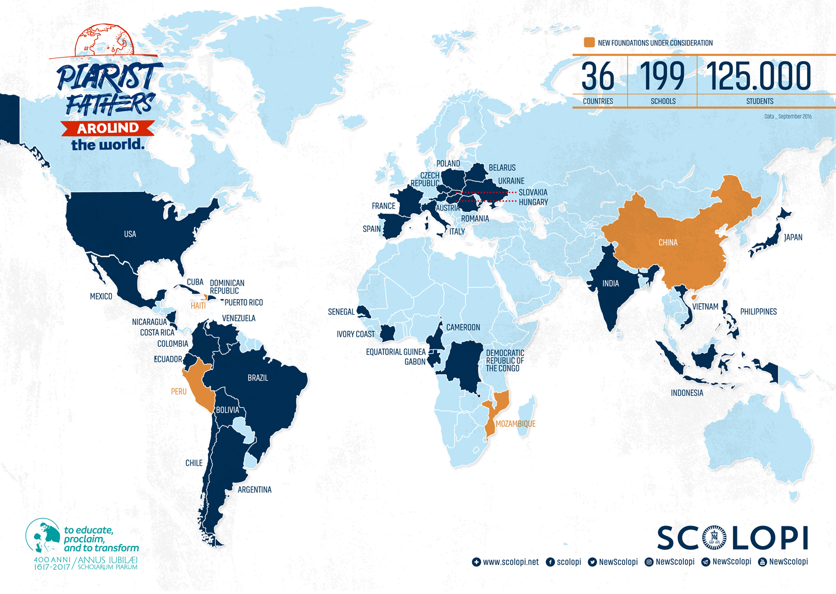 EL MAPA DE LAS ESCUELAS PÍAS HOY