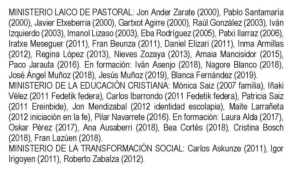 LOS MINISTERIOS EN EMAÚS