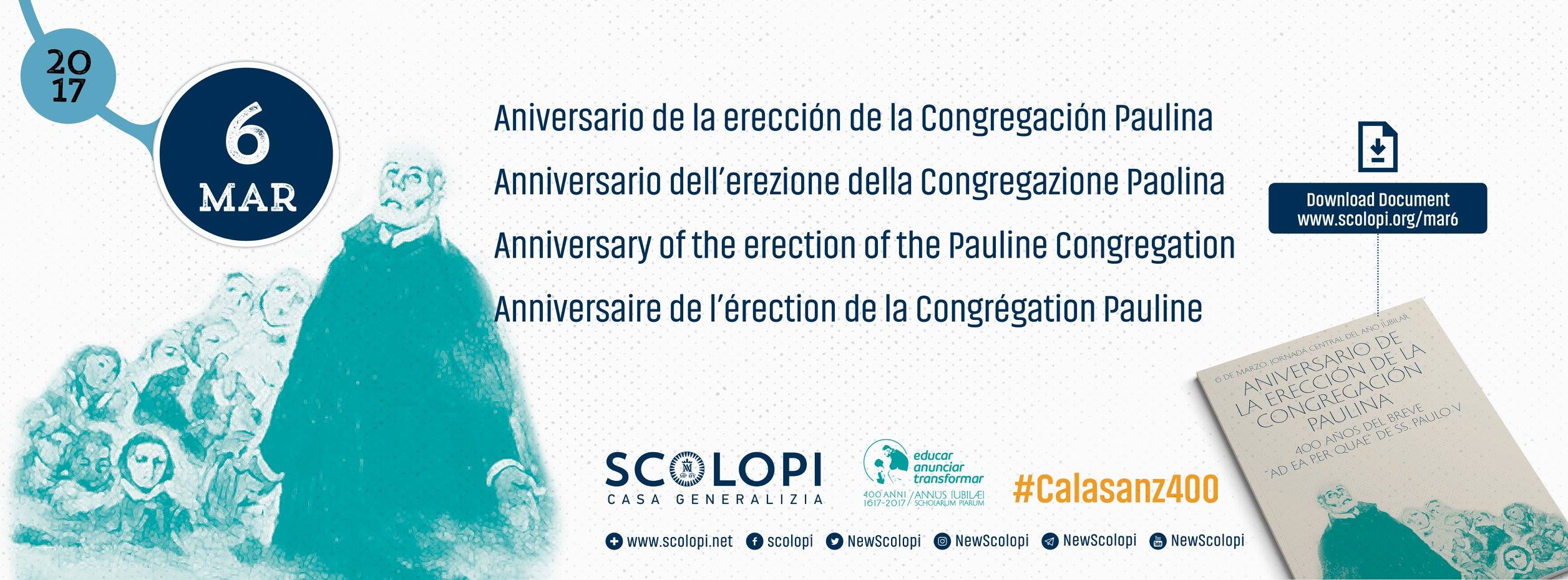 6 marzo, INICIO DE LA CONGREGACIÓN DE LAS ESCUELAS PÍAS