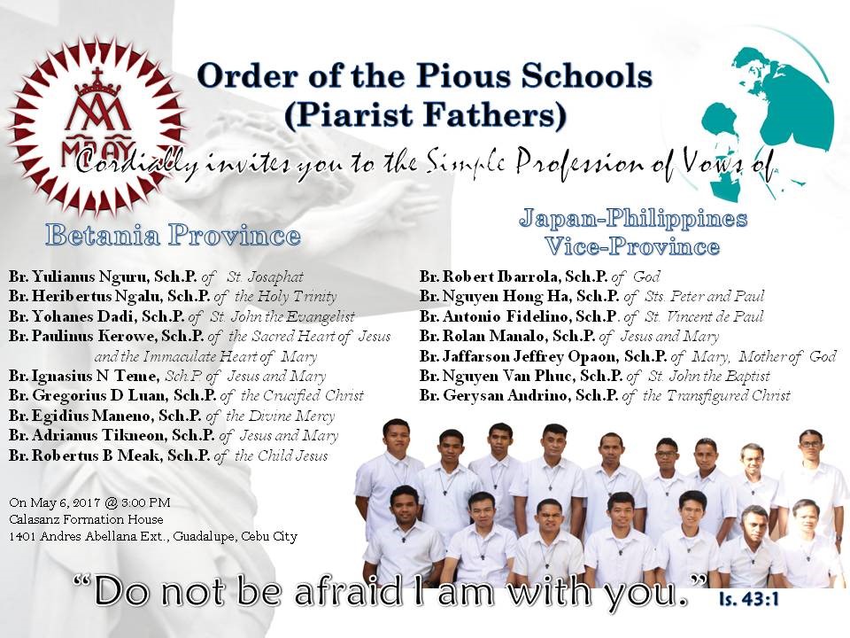 16 NUEVOS ESCOLAPIOS EN FILIPINAS