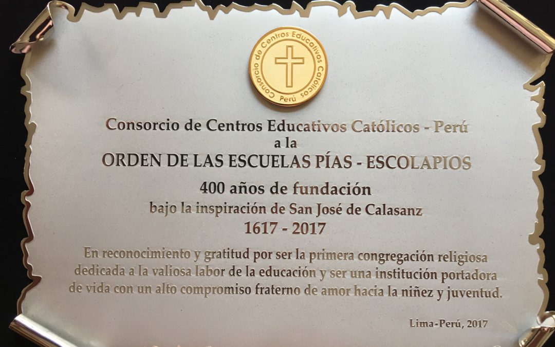 RECONOCIMIENTO A LOS ESCOLAPIOS DESDE PERÚ