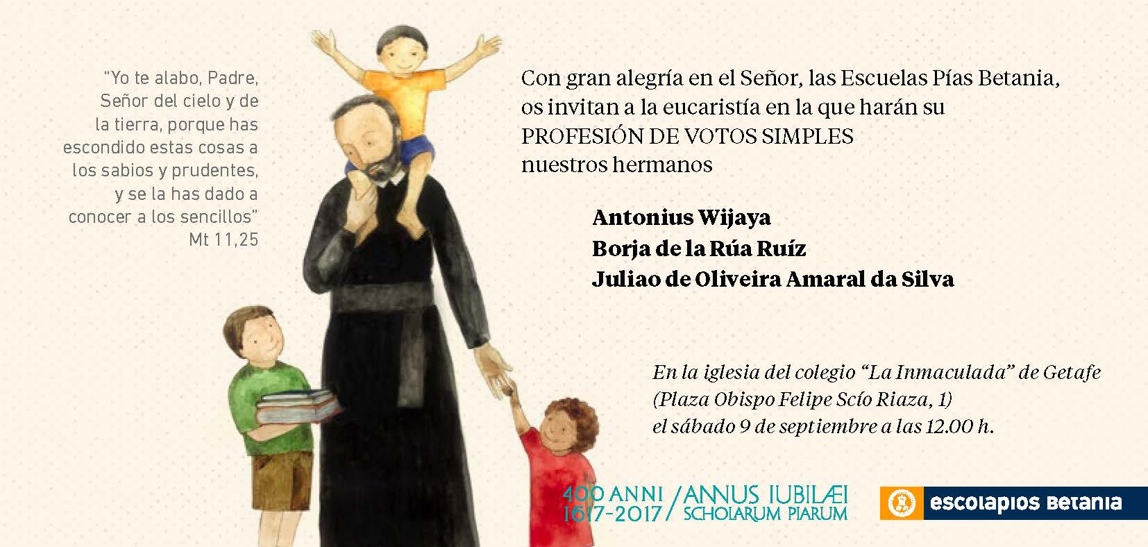 PRIMERA PROFESIÓN DE TRES JÓVENES EN GETAFE