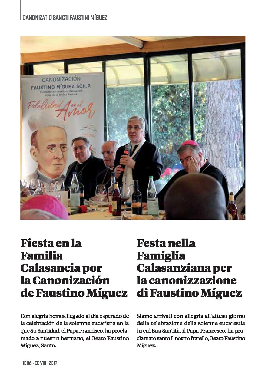 MEMORIA DE LA CANONIZACIÓN DE SAN FAUSTINO