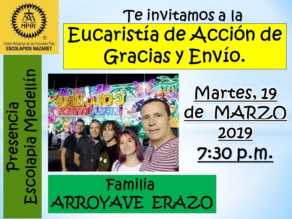 ENVÍO ESCOLAPIO DE UNA FAMILIA