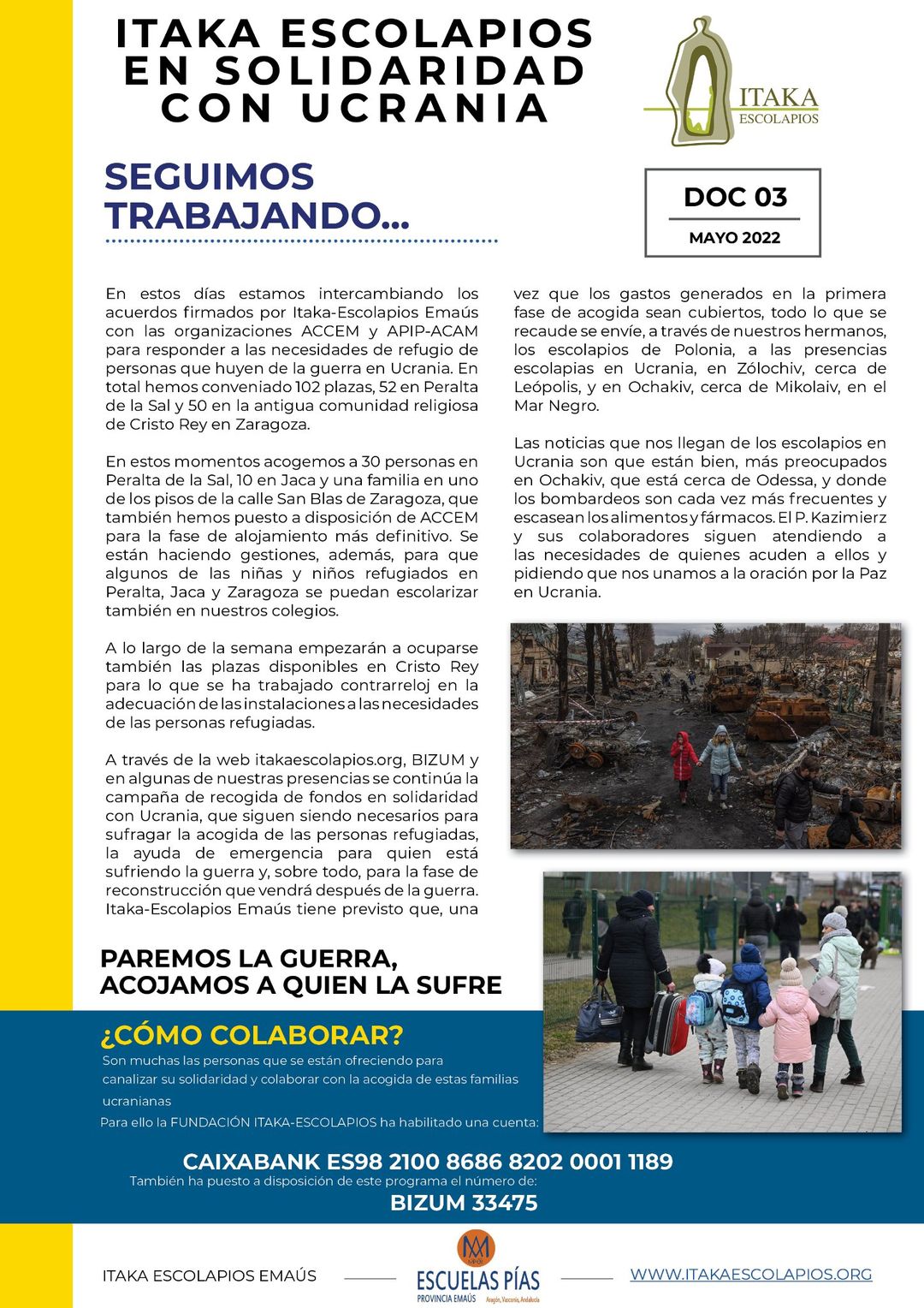 ITAKA – ESCOLAPIOS EN SOLIDARIDAD CON UCRANIA
