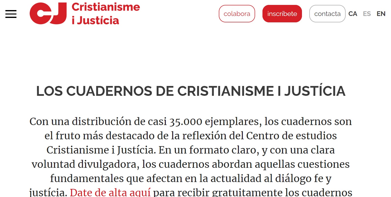 CUADERNOS «CRISTIANISMO Y JUSTICIA»