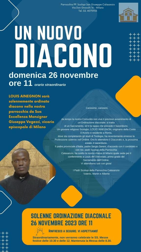 LUIS AINEGNON, NUEVO DIÁCONO ESCOLAPIO