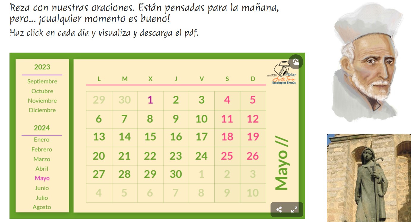 LOS ESCOLAPIOS DE EMAÚS NOS OFRECEN ESTA AYUDA PARA NUESTRA ORACIÓN