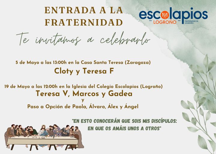 NUEVOS MIEMBROS EN LA FRATERNIDAD DE EMAÚS
