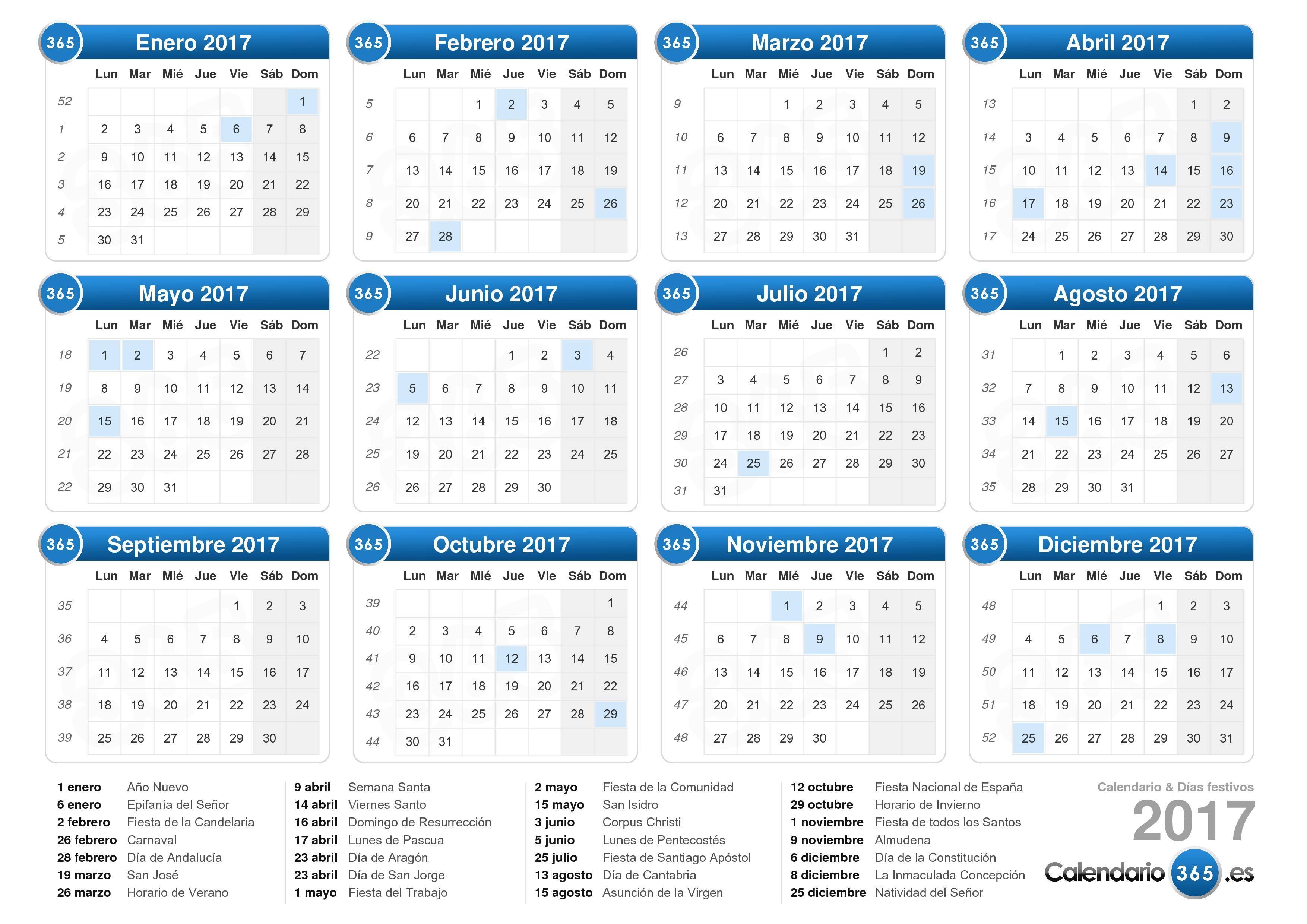 Calendario 2017