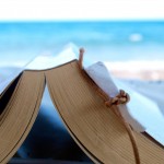 Reading a book at the beach