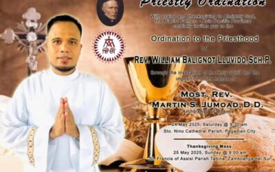 25 mayo, WILLIAM BALIGNOT LLUVIDO, NUEVO SACERDOTE ESCOLAPIO