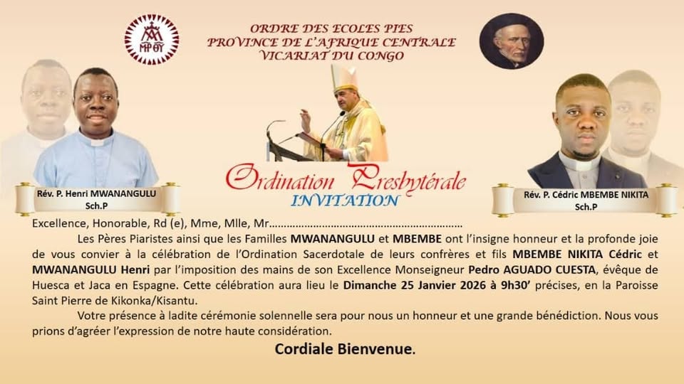 25 enero, ORDENACIÓN DE CÉDRIC Y HENRI EN R.D. DEL CONGO