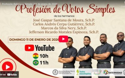 11 enero, CUATRO NUEVOS RELIGIOSOS ESCOLAPIOS EN BRASIL – BOLIVIA