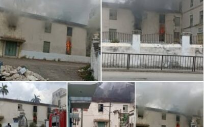 INCENDIO EN EL ANTIGUO CLAUSTRO, ANEXO A LA IGLESIA DE LOS ESCOLAPIOS DE GUANABACOA (CUBA)