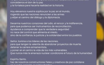 OREMOS CON EL PAPA POR EL DESARME Y LA PAZ