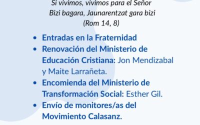 IMPORTANTES PASOS EN LA COMUNIDAD CRISTIANA ESCOLAPIA DE PAMPLONA – IRUÑA (EMAÚS)